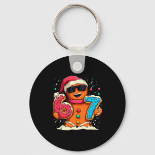 Funny Gingerbread Six Seven 67 Ice Cream Drip Chri Keychain