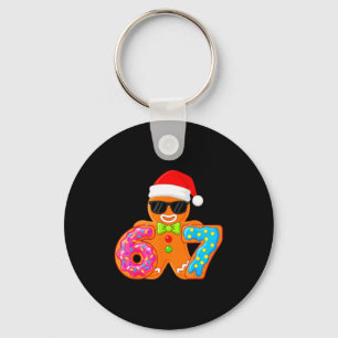 Funny Gingerbread Six Seven 67 Ice Cream Drip Chri Keychain