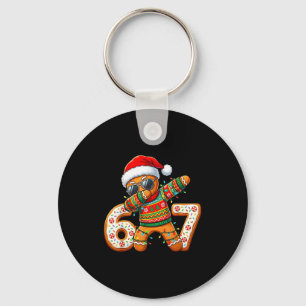 Funny Gingerbread Six Seven 67 Ice Cream Drip Chri Keychain