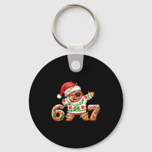 Funny Gingerbread Six Seven 67 Ice Cream Drip Chri Keychain
