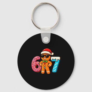 Funny Gingerbread Six Seven 67 Ice Cream Drip Chri Keychain