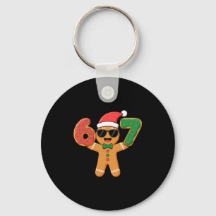 Funny Gingerbread Six Seven 67 Ice Cream Drip Chri Keychain