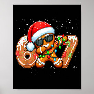 Funny Gingerbread Six Seven 67 Ice Cream Drip Chri Poster