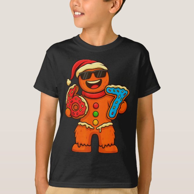 Funny Gingerbread Six Seven 67 Ice Cream Drip Chri T-Shirt (Front)