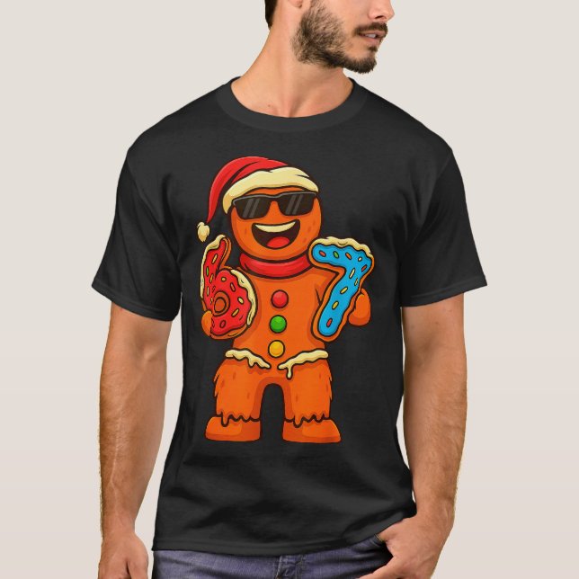 Funny Gingerbread Six Seven 67 Ice Cream Drip Chri T-Shirt (Front)