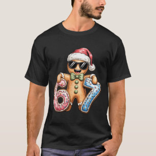 Funny Gingerbread Six Seven 67 Ice Cream Drip Chri T-Shirt