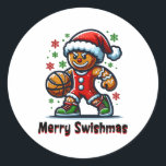 Funny Gingerbread Sketll Christmas Men Boys Kids  Classic Round Sticker<br><div class="desc">Funny Gingerbread Sketll Christmas Men Boys Kids</div>