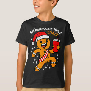 Funny Gingerbread Snack Christmas Xmas Teens Girls T-Shirt