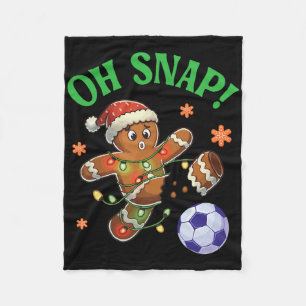 Funny Gingerbread Soccer Christmas Cookie Oh Snap Fleece Blanket