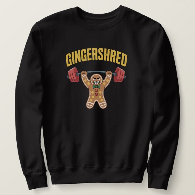 Funny Gingershred Gym Christmas Sweatshirt (Design Front)
