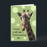 Funny Giraffe 50th Birthday Card<br><div class="desc">Customizable funny giraffe 50th birthday card.
You can personalize this card by changing the age and/or message by clicking on the text,  then type whatever age or message you want.</div>