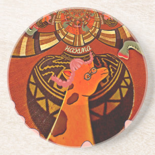 Funny Giraffe: A Kaleidoscopic African Charm Coaster
