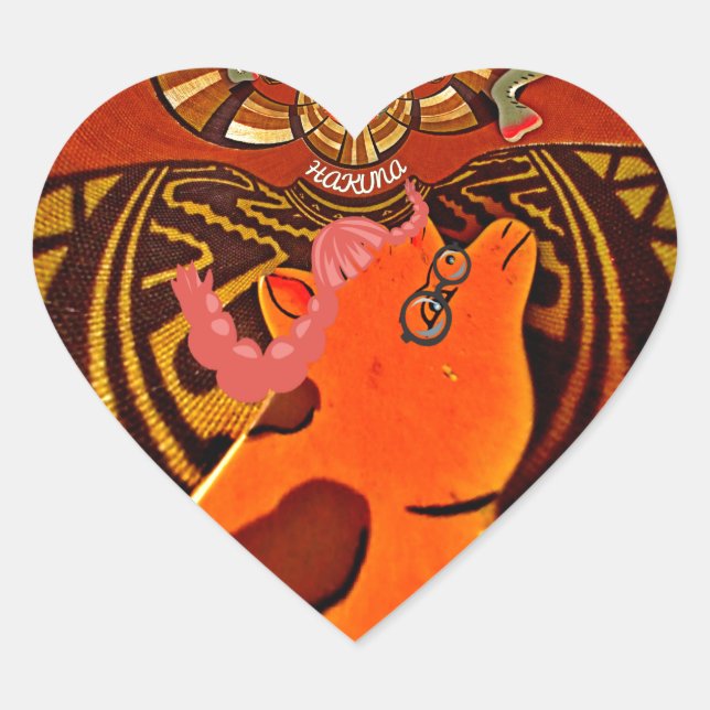  Funny Giraffe: A Kaleidoscopic African Charm Heart Sticker (Front)