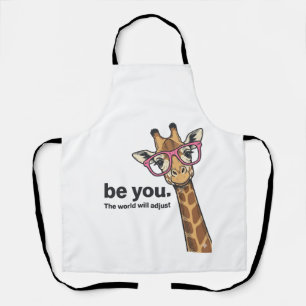 Funny Giraffe Be You Vintage Engraving Shirt Desig Apron