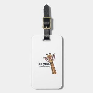 Funny Giraffe Be You Vintage Engraving Shirt Desig Luggage Tag