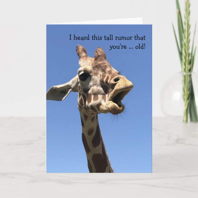 Funny Giraffe Birthday Card (Front)