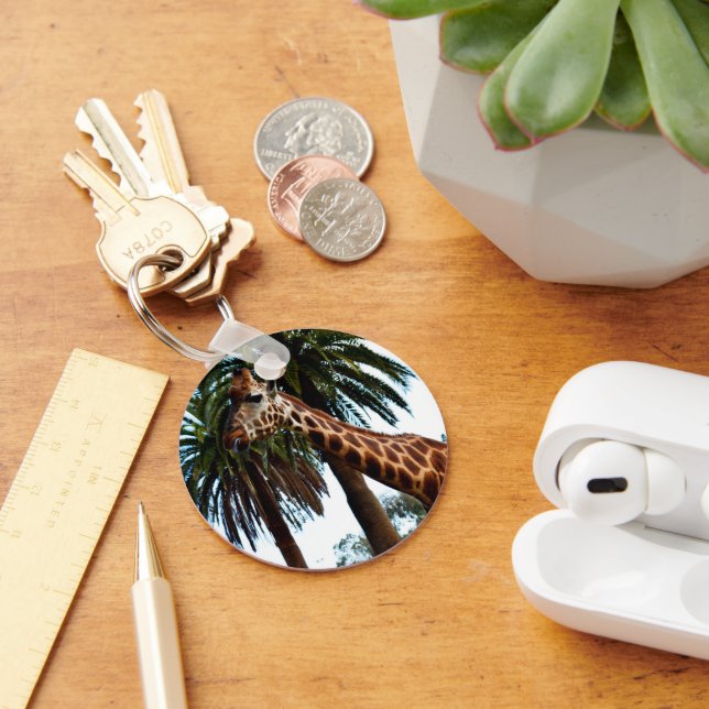 Funny Giraffe Blowing A Raspberry, Keychain (Desk)