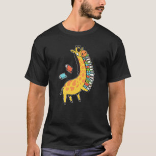 Funny Giraffe Book Cute Funny Giraffe Reading Book T-Shirt