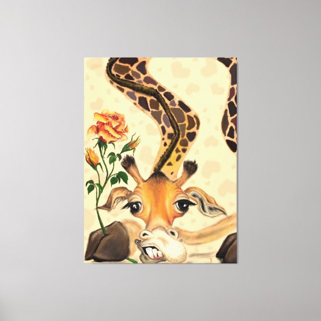 Funny Giraffe Canvas Print (Front)