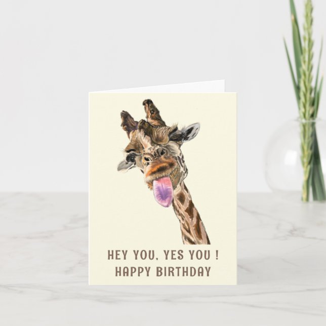 Funny Giraffe Carte d'anniversaire (Devant)