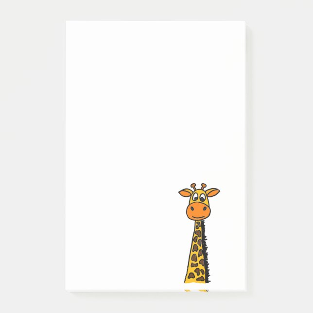 Funny Giraffe Cartoon Post-it Notes (Front)