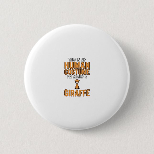 Funny Giraffe Costume Vector Shirt Design_1 2 Inch Round Button (Front)