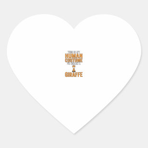 Funny Giraffe Costume Vector Shirt Design_1 Heart Sticker