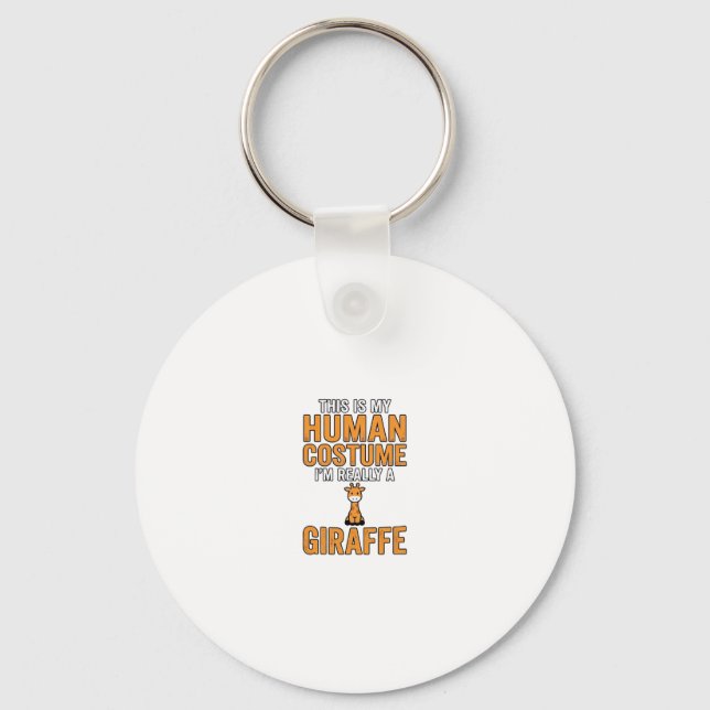Funny Giraffe Costume Vector Shirt Design_1 Keychain (Front)