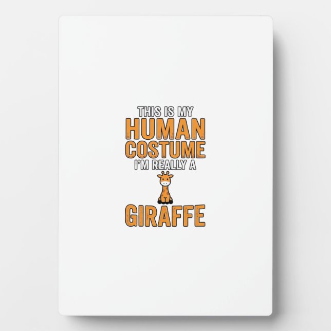 Funny Giraffe Costume Vector Shirt Design_1 Plaque (Front)
