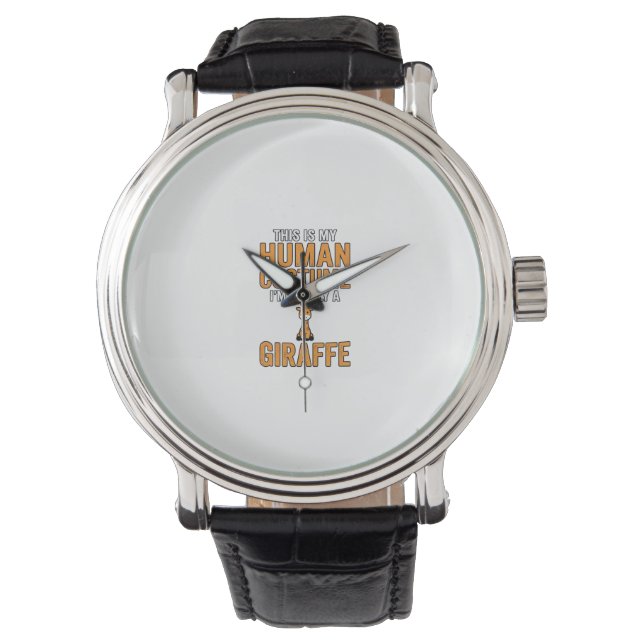 Funny Giraffe Costume Vector Shirt Design_1 Watch (Front)