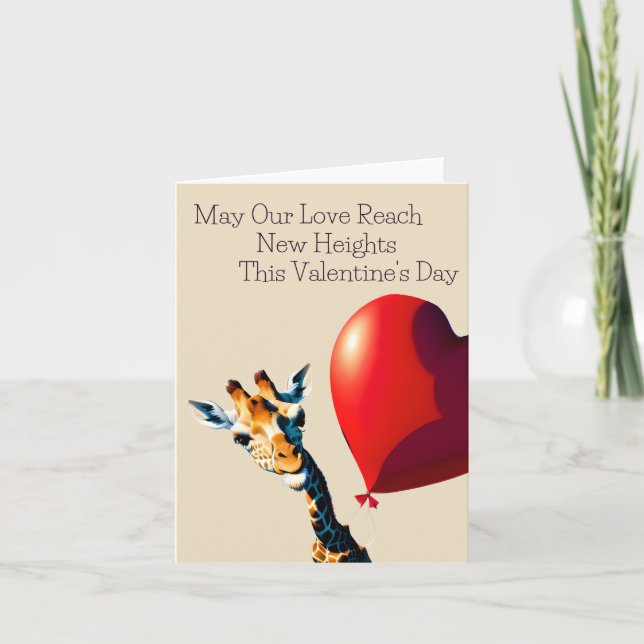 Funny Giraffe Cute Valentine's Day Card (Front)