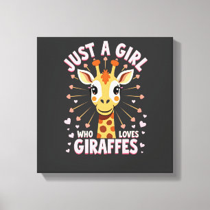 Funny Giraffe Design For Women Girls Safari Giraff Canvas Print