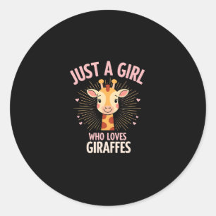Funny Giraffe Design For Women Girls Safari Giraff Classic Round Sticker