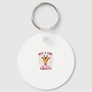 Funny Giraffe Design For Women Girls Safari Giraff Keychain