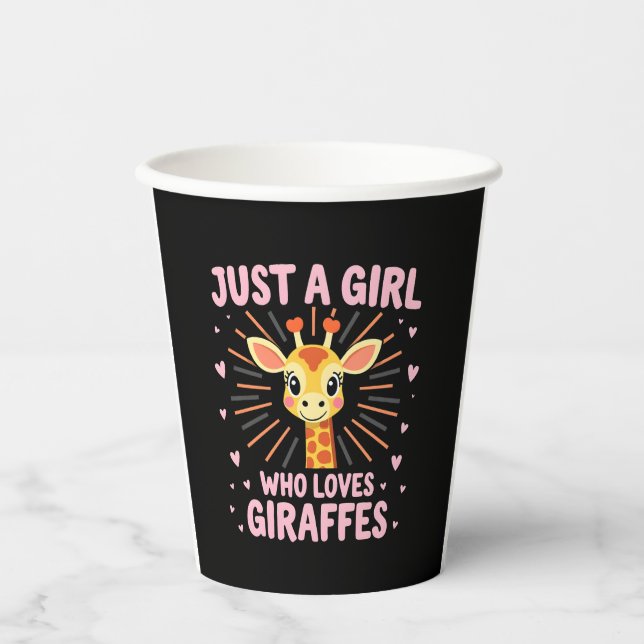 Funny Giraffe Design For Women Girls Safari Giraff Paper Cups (Front)