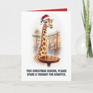 Funny Giraffe Drinking Joke Christmas Card