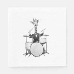 Funny Giraffe Drummer Drumer Drums Drumset Drumsti Napkin