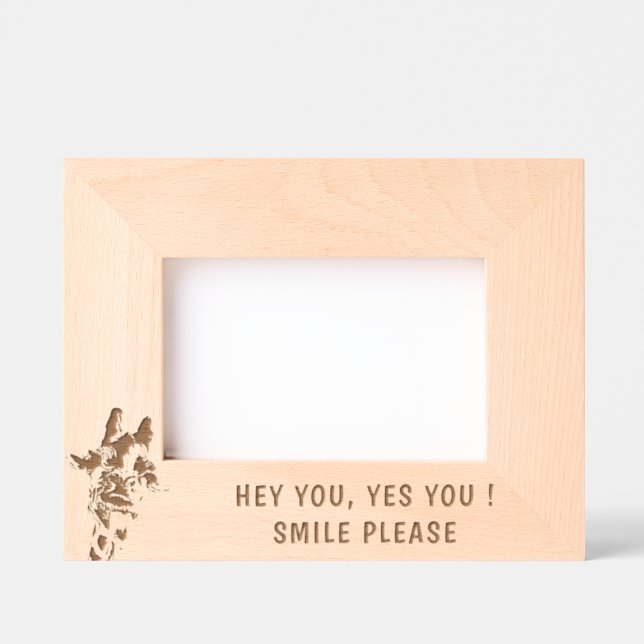 Funny Giraffe Etched Frames - Custom Text (Front)