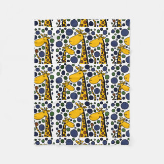 Funny Giraffe Family Abstract Art Fleece Blanket
