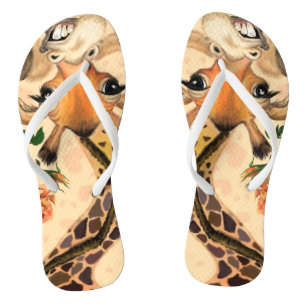 Funny Giraffe Flip Flops