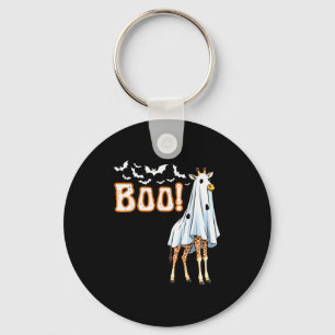 Funny Giraffe Ghost Boo Shirt Cute Animal Hallowee Keychain