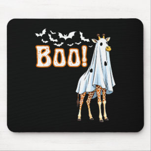 Funny Giraffe Ghost Boo Shirt Cute Animal Hallowee Mouse Pad