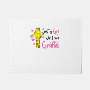 Funny Giraffe Girl Just A Girl Who Loves Giraffes Doormat