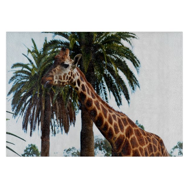 Funny Giraffe Giving A Raspberry, Cutting Board (Front)