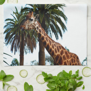 Funny Giraffe Giving A Raspberry, Kitchen Towel