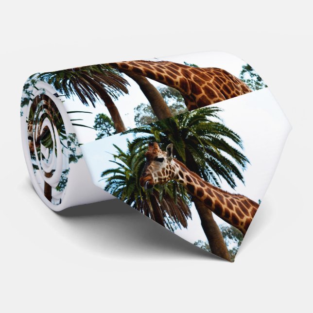 Funny Giraffe Giving A Raspberry, Tie (Rolled)