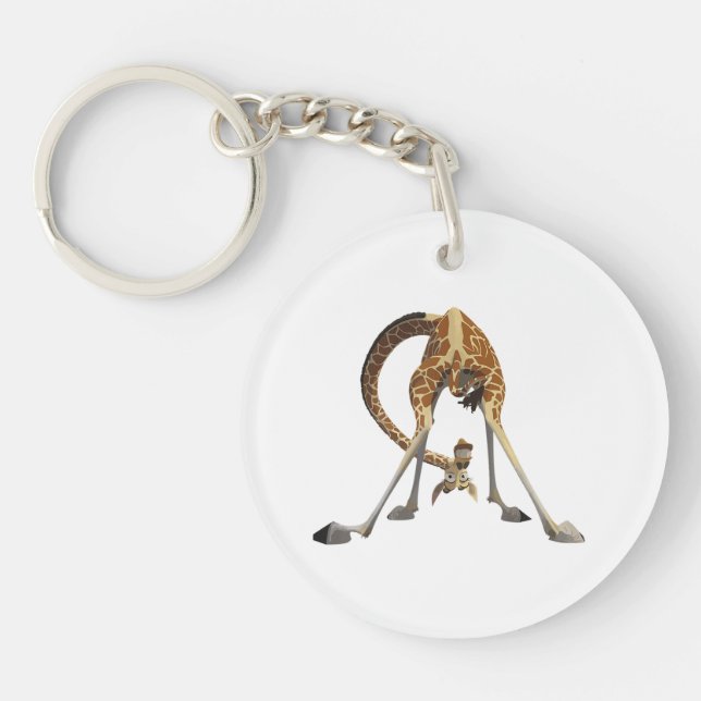 Funny Giraffe Graphic – Cute & Cool Design Animal Keychain (Front)