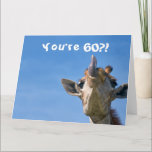 Funny Giraffe Happy 60th Birthday Card<br><div class="desc">This design features a funny yet cute image of a giraffe! Ideal for special occasions such as birthdays,  anniversaries and more. If you wish to personalize the design by changing the message,  age or font please click on “Edit Design”.</div>