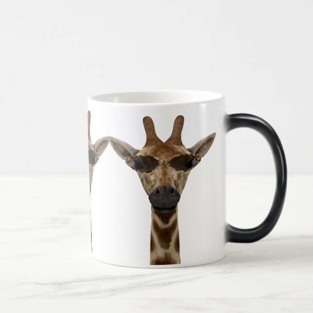 Funny Giraffe Incognito With Trendy Sunglasses Magic Mug (Right)