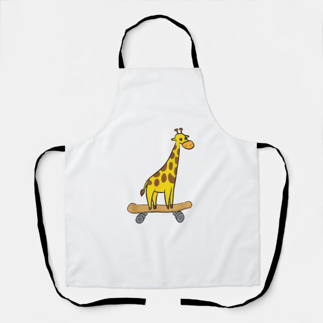 Funny Giraffe Lover Giraffe Skateboard  Apron (Front)